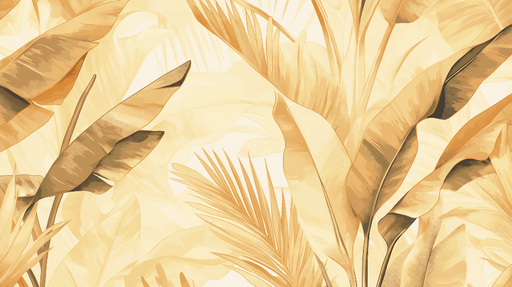 Papier peint feuillage vintage grandes feuilles