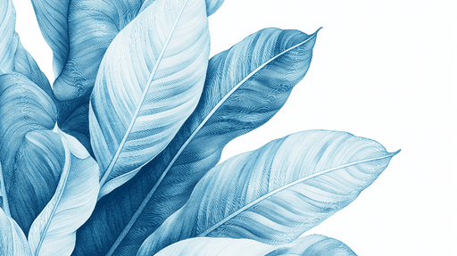 Papier peint feuille de bananier Feuilles de monstera en dégradé de bleu