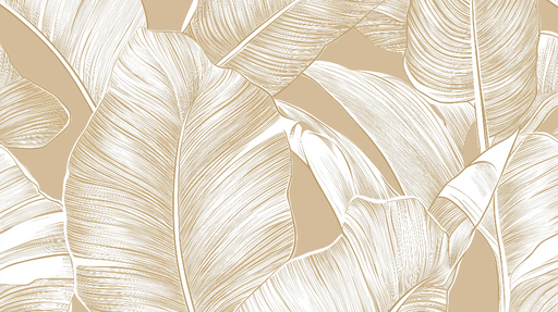 Papier peint feuille de bananier Motif élégant de feuilles sur fond neutre