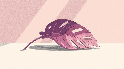 Papier peint feuille de Monstera Motif stylisé de feuille sur fond pastel