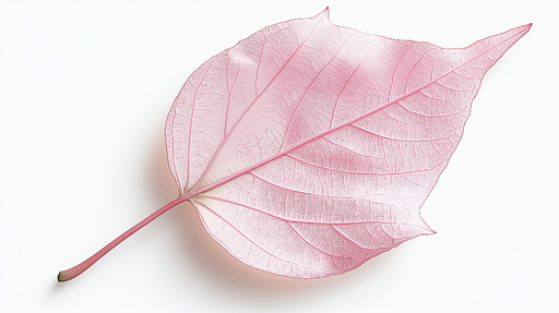 Papier peint feuille rose Élégante feuille délicate sur fond blanc