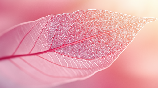 Papier peint feuille rose Illustration délicate et textures légères