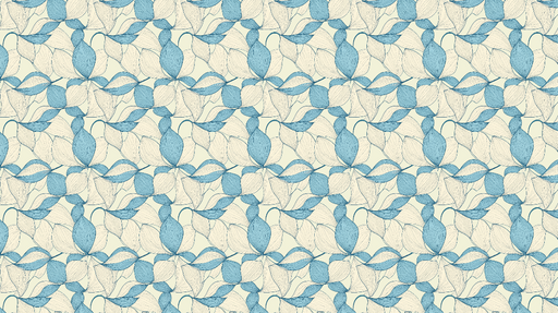 Papier peint feuilles aquarelle bleues Motif de feuilles stylisées en nuances de bleu