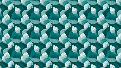 Papier peint feuilles aquatiques Motif ondulant d'inspiration végétale en teintes vertes et blanches