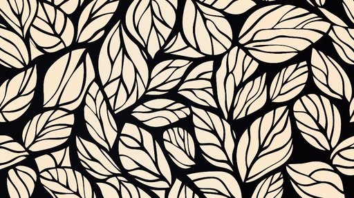 Papier peint feuilles Beige et noir