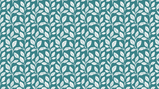 Papier peint feuilles blanches Élégantes feuilles sur fond turquoise