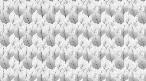 Papier peint feuilles blanches Motif de feuilles en dégradé de gris