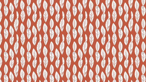 Papier peint feuilles blanches Motif de feuilles sur fond rouge