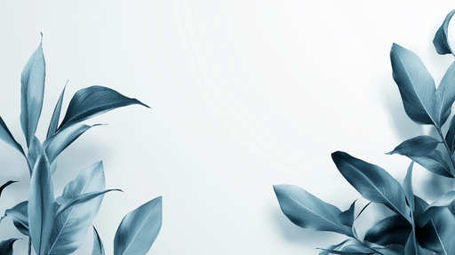 Papier peint feuilles bleu canard Feuilles stylisées sur fond clair