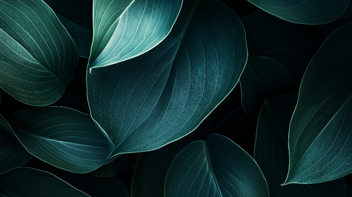 Papier peint feuilles bleu foncé Texture délicate et ambiance naturelle
