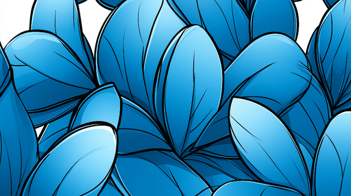 Papier peint feuilles bleues Feuilles stylisées et éclatantes