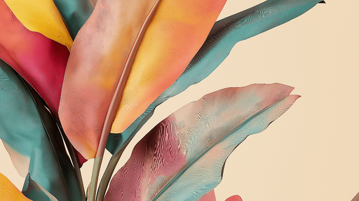 Papier peint feuilles colorées Feuilles aux teintes vibrantes et motifs délicats