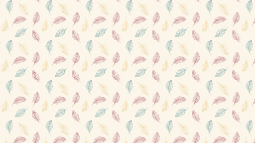 Papier peint feuilles colorées Feuilles délicates en teintes pastel sur fond clair