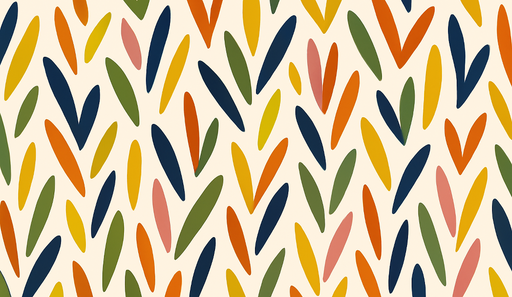 Papier peint feuilles colorées Motif botanique dynamique avec des couleurs vibrantes