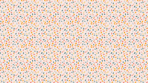 Papier peint feuilles colorées Motif de petites feuilles teintes pastel sur fond clair