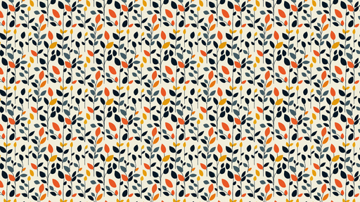 Papier peint feuilles colorées Un motif floral avec des feuillages aux teintes chaleureuses