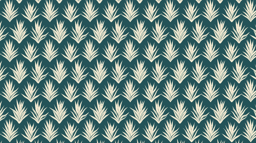Papier peint feuilles d'agave Motifs stylisés sur fond bleu foncé
