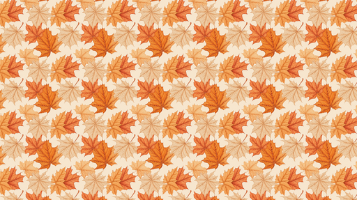 Papier peint feuilles d'automne Motif de feuilles orange et beige sur fond doux