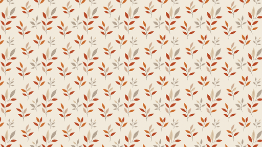 Papier peint feuilles d'automne Motif délicat de feuilles colorées sur fond crème