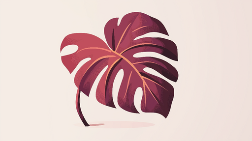 Papier peint feuilles de monstera Feuille de monstera en rouge profond