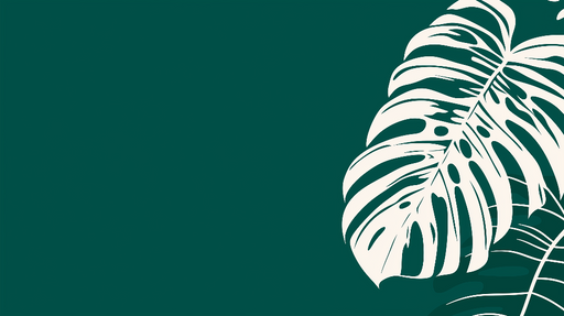 Papier peint feuilles de monstera Motif élégant de feuilles blanches sur fond vert profond