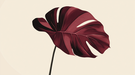 Papier peint feuilles de monstera Une touche élégante avec des teintes bordeaux