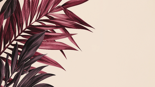 Papier peint feuilles de palmier Bordeaux Élégance et charme floral