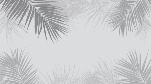 Papier peint feuilles de palmiers entre noir et blanc