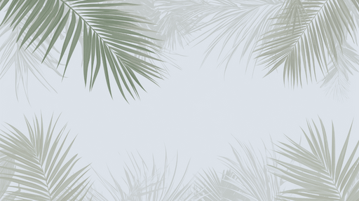 Papier peint feuilles de palmiers entre vert et bleu