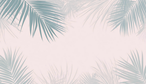 Papier peint feuilles de palmiers Entre vert et rose pastel.png