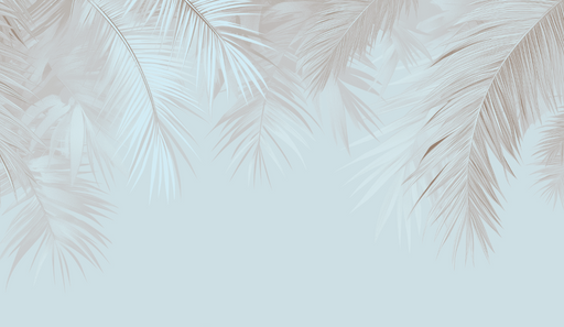 Papier peint feuilles de palmiers Monochrome bleu.png