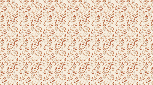 Papier peint feuilles délicates Motif de feuillage en terre cuite sur fond clair