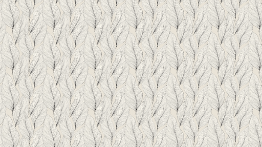 Papier peint feuilles délicates Motif de feuilles en noir et blanc sur fond beige