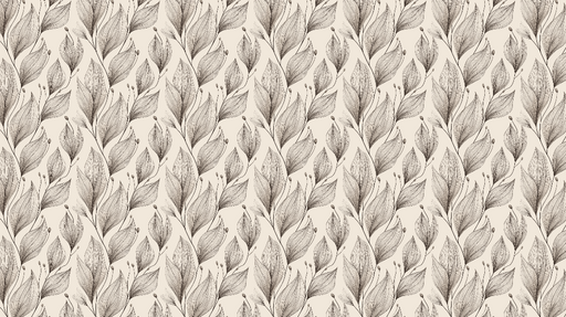 Papier peint feuilles délicates Motif de feuilles grises sur fond beige
