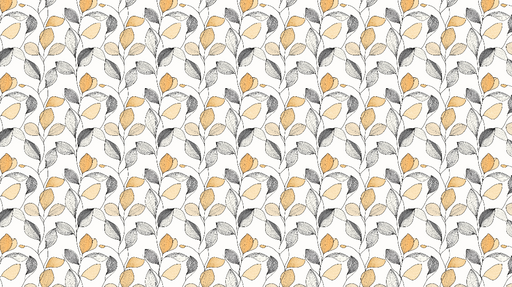 Papier peint feuilles délicates Un motif de feuilles et fleurs aux teintes gris jaune et beige