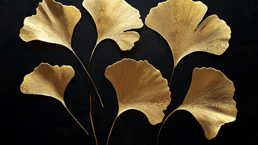 Papier peint feuilles dorées Élégance et sophistication avec des motifs de ginkgo