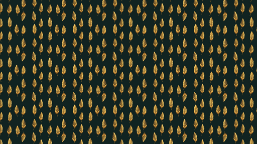 Papier peint feuilles dorées Élégant motif de feuilles dorées sur fond noir