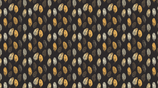 Papier peint feuilles dorées et argentées Motifs de feuilles colorées sur fond noir