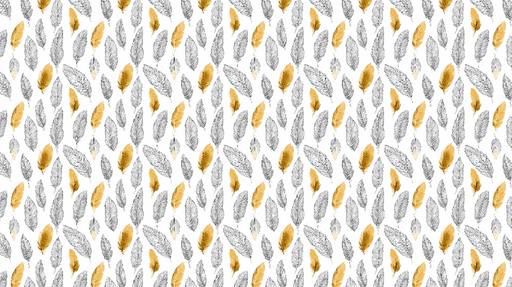 Papier peint feuilles dorées et grises Motifs délicats de feuilles sur fond blanc