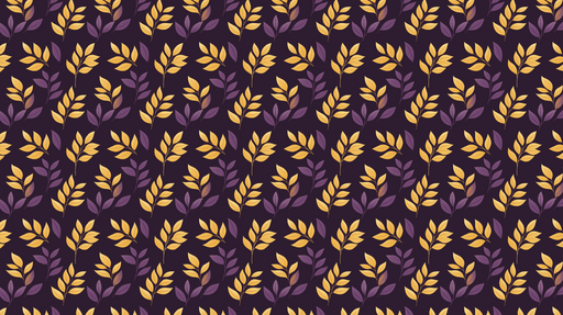 Papier peint feuilles dorées et violettes Motif délicat sur fond sombre