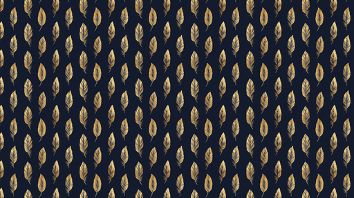 Papier peint feuilles dorées Feuilles élégantes sur fond bleu nuit