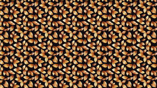 Papier peint feuilles dorées Motif de feuilles dorées sur fond noir