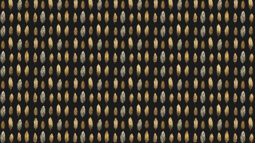 Papier peint feuilles dorées Motif de feuilles élégantes sur fond noir