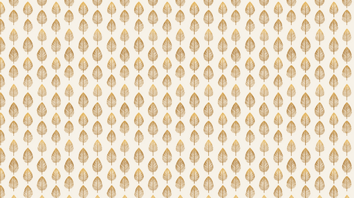 Papier peint feuilles dorées Motif de feuilles stylisées sur fond crémeux