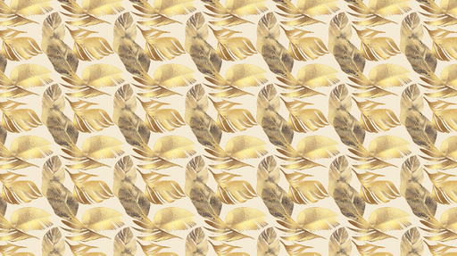 Papier peint feuilles dorées Motifs élégants de feuilles dorées sur fond crème