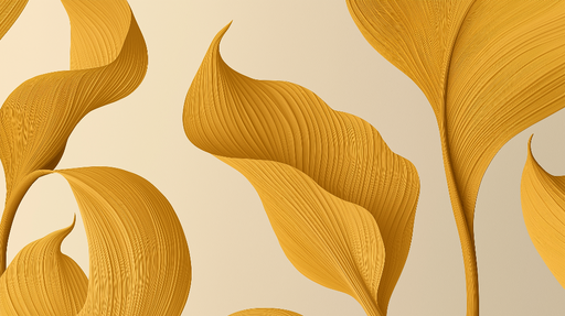 Papier peint feuilles dorées Motifs élégants de feuilles texturées sur fond doux