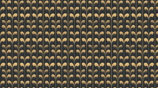 Papier peint feuilles dorées Motifs élégants sur fond noir