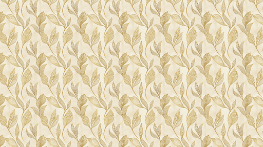 Papier peint feuilles dorées Un élégant motif de feuillages sur fond crème
