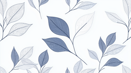 Papier peint feuilles Douceur bleutée