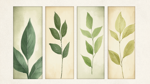 Papier peint feuilles Élégantes feuilles vertes sur fond doux